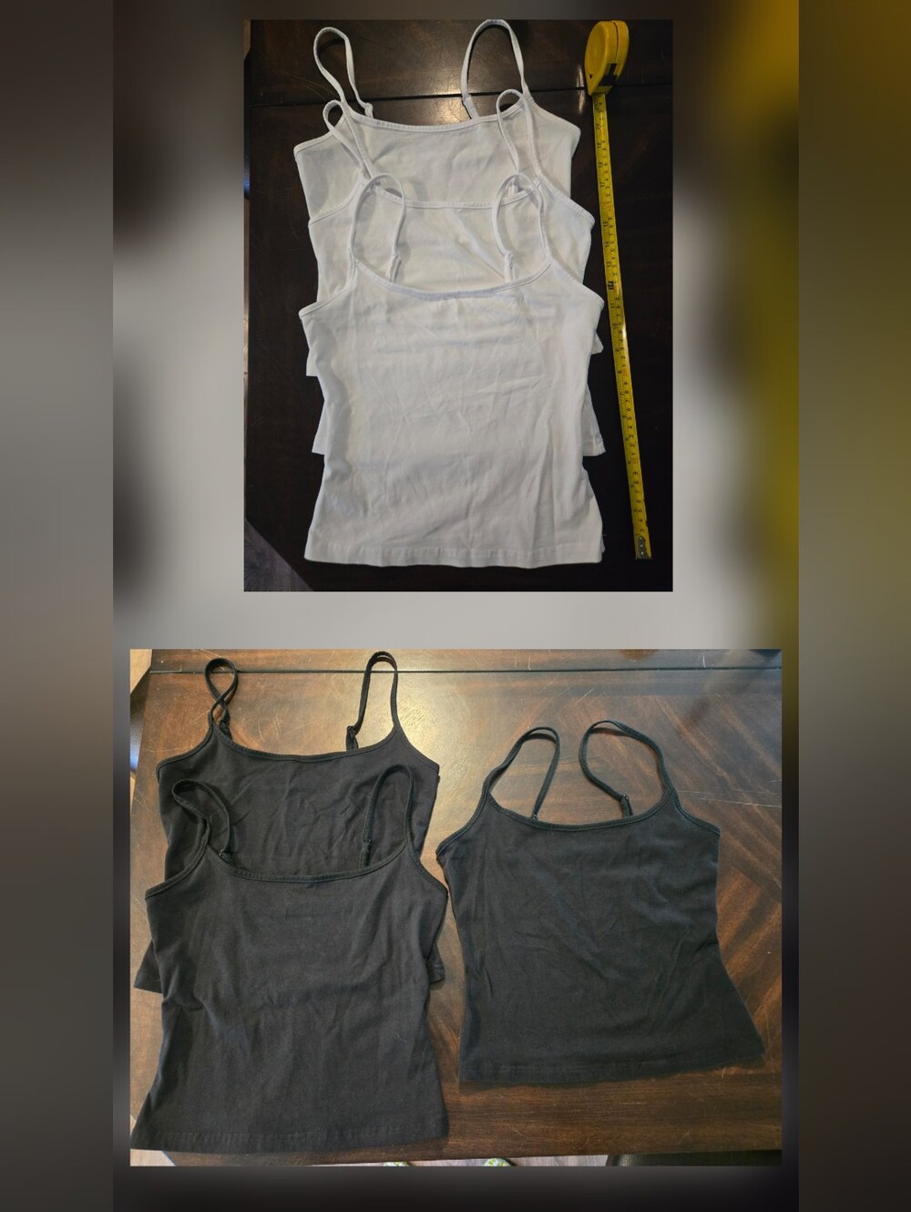 Set Of 6 Camisole Tank Tops Black And White